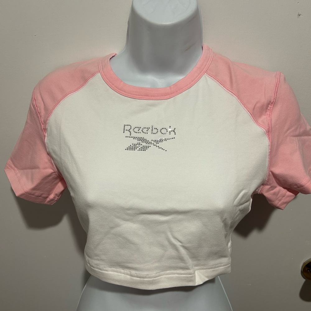 NWT Reebok classic Sparkle crop top size small pink